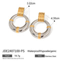 Gold-Plated Stainless Steel Hoop Earrings with Enamel Detail — close-up detail — jewelry finish and design detail