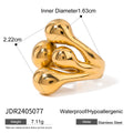 Sculptural Statement Stainless Steel Ring in Gold-Plated — Modern Edit — close-up detail — jewelry finish and design detail
