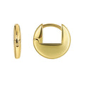 Gold-Plated Brass Round Hoop Earrings with Minimalist Detail styled for independent jewelry boutiques