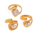 Stainless Steel Zircon Ring rings