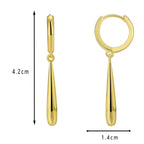 E0608 Fashion Simple Glossy Earrings for Women Brass Gold-Plated Long Strip Water Drop Earrings