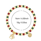 B0337 Cute Ghost Pendant Copper Plated18k Gold Bracelet Chalcedony Stone Beads