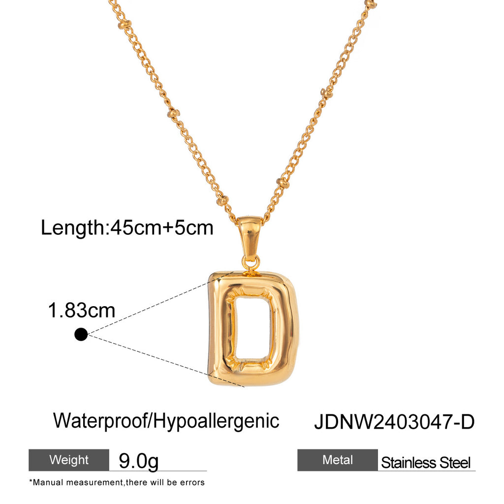 Stainless Steel Letter Necklace Pendant Necklace Jewelry Collarbone Chain