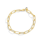 B0050 Minimalist Loop Chain Thick Chain Inlaid Diamond Bracelet for Women Simple Cool Style
