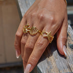 Ocean Ring Non-Fading Open Bracelet for Women Stainless Steel Jewelry