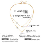 2H Imitation Pearl Necklace Collarbone Chain Stainless Steel Jewelry Zircon Jewelry