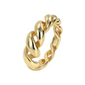 Gold-Plated Brass Twisted Openwork Ring — Distinctive Outline styled for independent jewelry boutiques