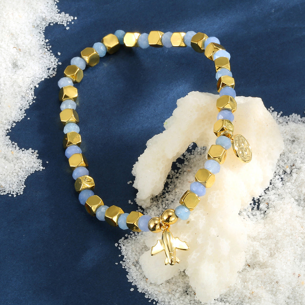 CYB0261 Airplane Model Beaded Stone Fashion Bracelet