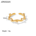 Pearl Organic Shape Open Stainless Steel Ring in 18K Gold-Tone styled for independent jewelry boutiques
