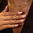 Stainless Steel Zircon y Long Chain Necklace Jewelry for Women Autumn Winter Sweater Chain