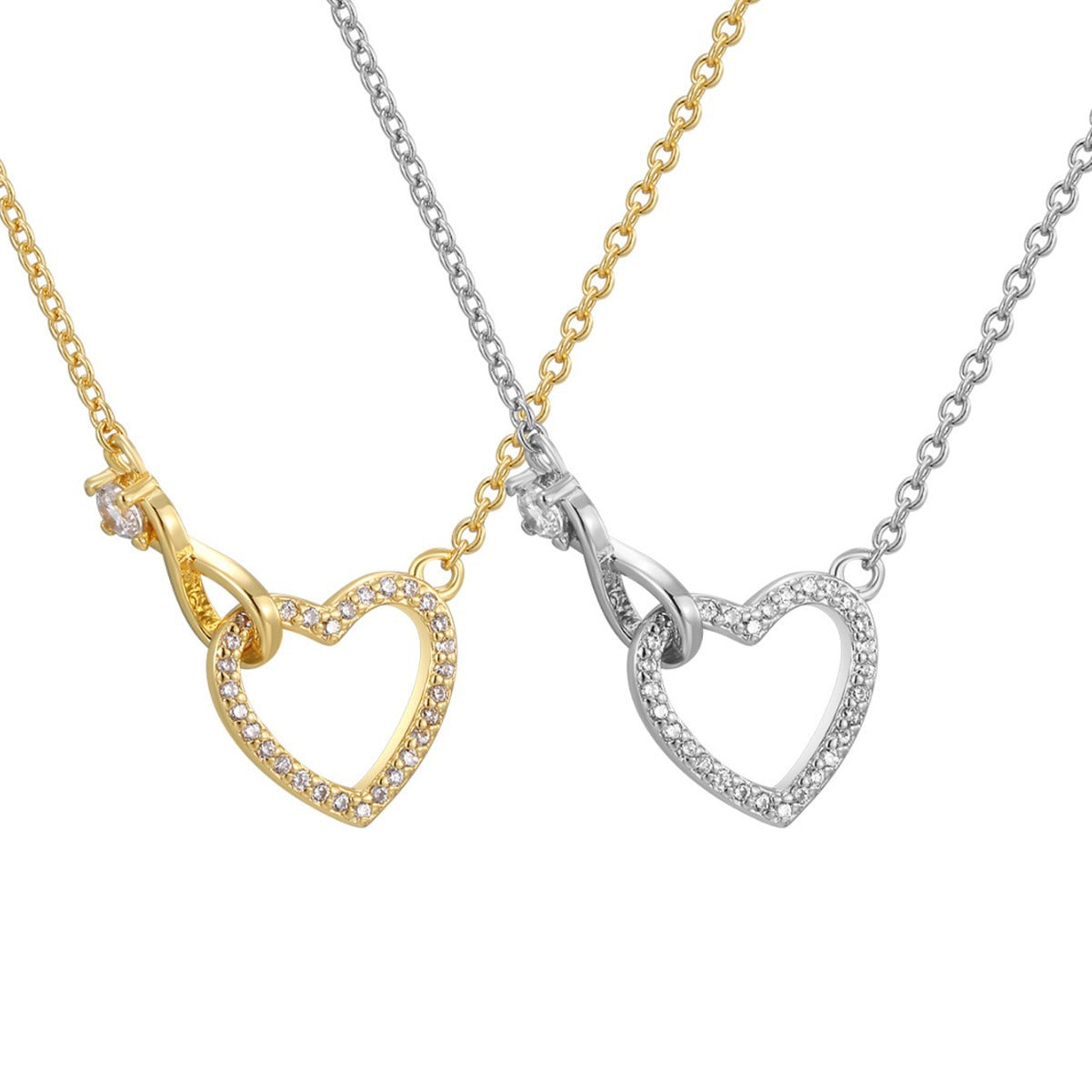 CYN0198 Heart-shaped Necklace for Women Love Heart Collarbone Chain