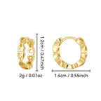 SE0263 S925Silver Simple Hollow Heart Earrings Plated14k Gold Ear Studs