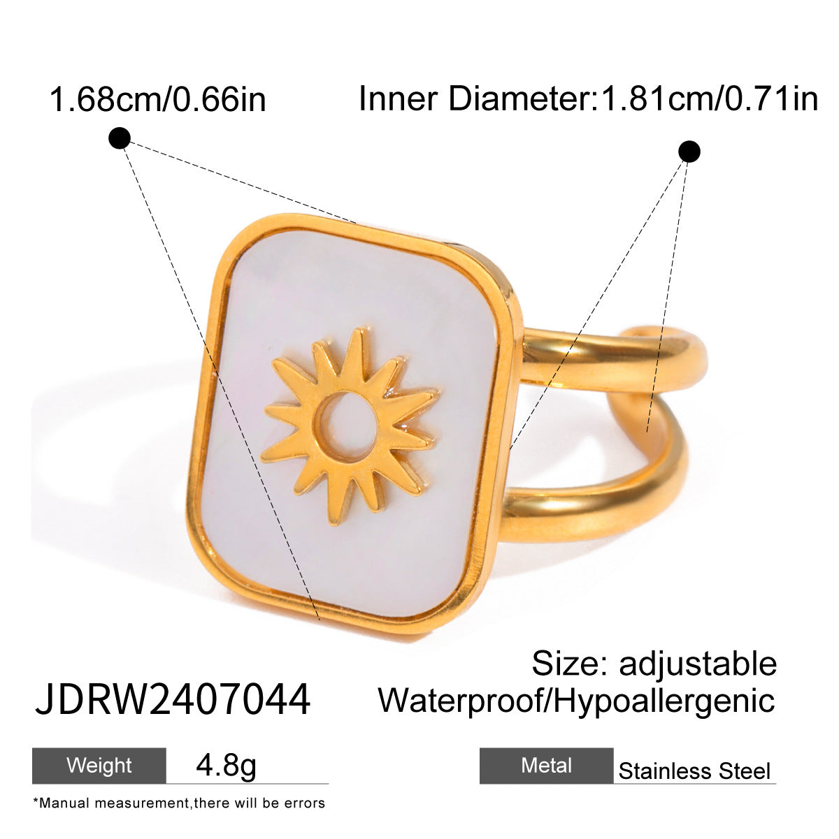 2H Eternal Flower Ring Non-Fading Jewelry Stainless Steel Ring