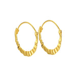 E0062 Vintage Ruched Earrings for Women Copper Gold Plated Fashion Wave Hoop Earrings Round Face Slimming Ear Jewelry