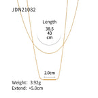 Classic Double Layer Tbar stick necklace stainless steel18K Gold Pendant Necklace Women's Fashion Versatile Necklace