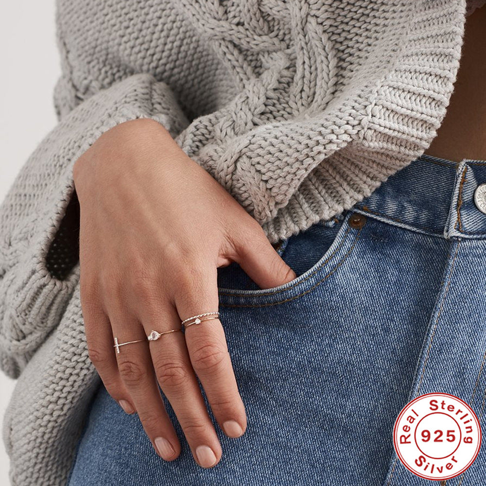 Authentic D Moissanite Diamond Ring0.1Classic Three-Prong S925Sterling Silver Plated18k Gold Proposal Ring for Women