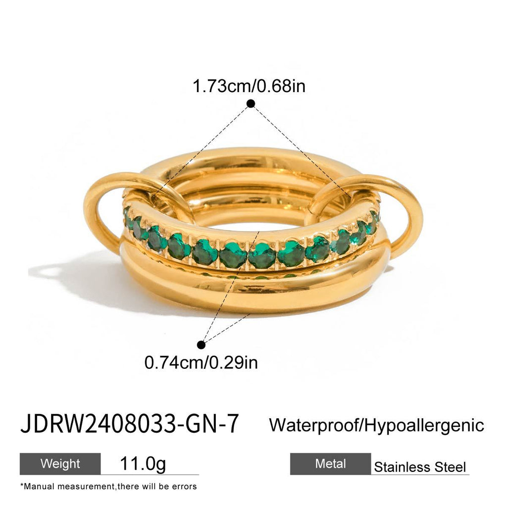 Stackable Pearl Rings Non-Fading Jewelry Stainless Steel