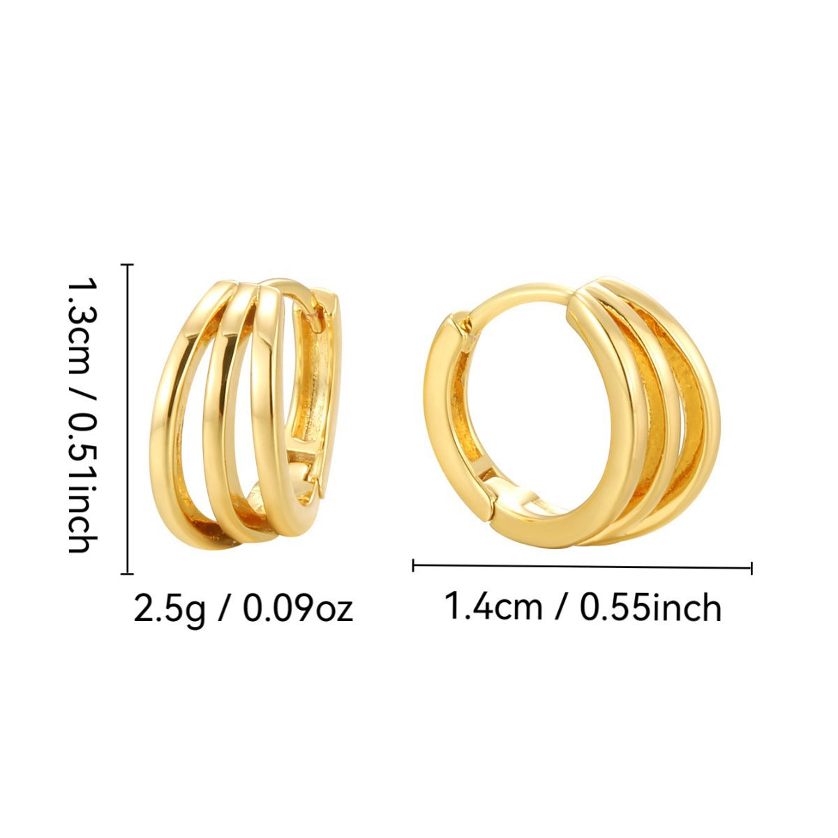 CYE0236 Hoop Earrings for Women, Ear Clips, Stud Earrings, Vintage Style, Design Sense, Retro Ear Accessories