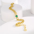 B0128 Hip-hop Style Fashion Design Bracelet for Women Simple with Green Zircon