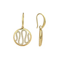Gold-Plated Irregular Wave Zircon Hook Earrings — side profile
