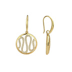 E0337 Irregular Wave Ear Hook Female Gold Plated Inlaid Zircon Hollow Ear Jewelry