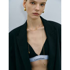 18k Gold Stainless Steel Long Shell Pendant Necklace Unique Design Necklace