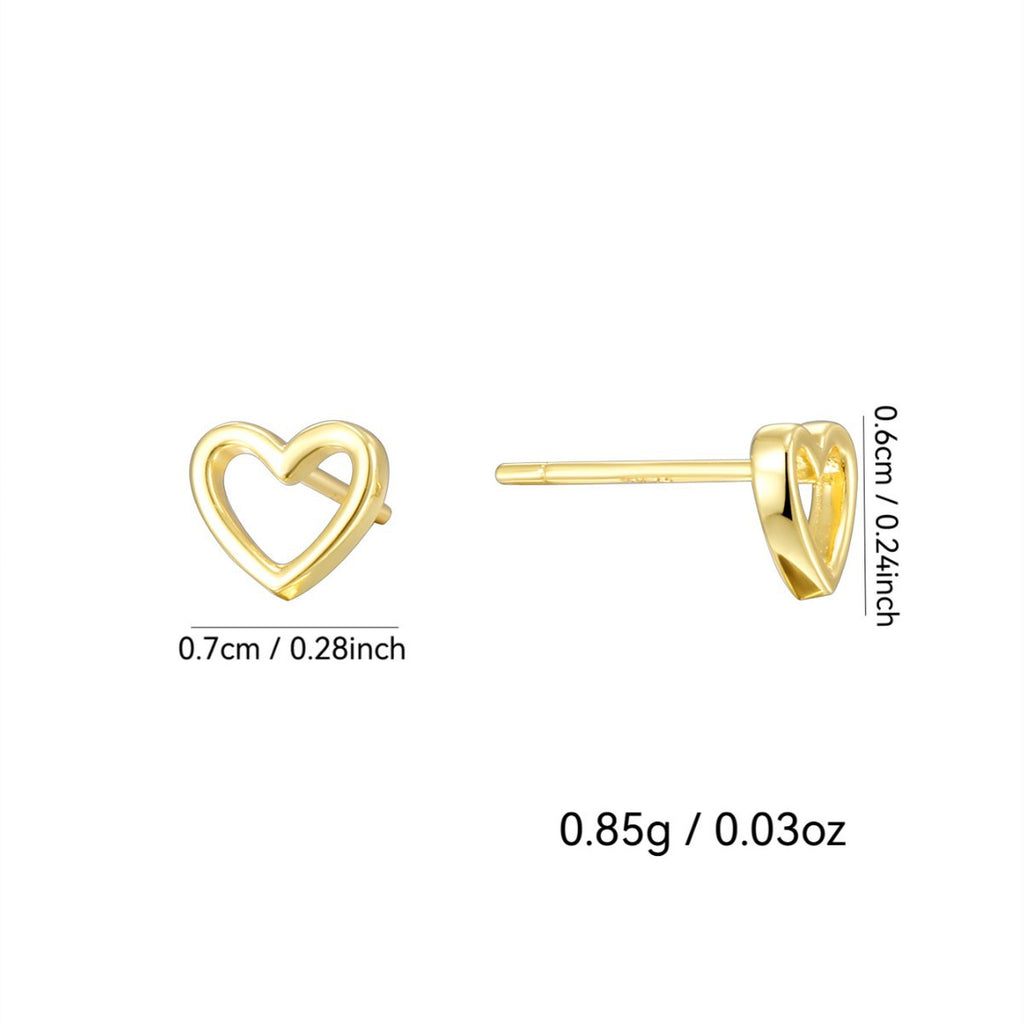 SE0252 S925Silver Earrings Small Heart Earrings Minimalist Chanel Style Earrings