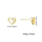 SE0252 S925Silver Earrings Small Heart Earrings Minimalist Chanel Style Earrings