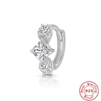 S925Sterling Silver Cartilage Piercing Diamond-Studded Hoop Earrings Ear Cuffs Ear Studs shien Hot-selling Punk Style Ear Cuff