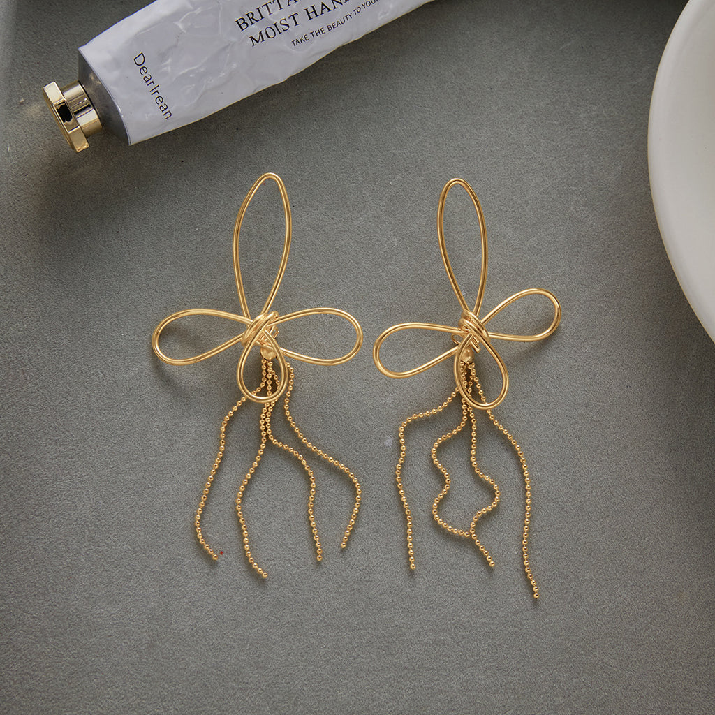 Stainless Steel Butterfly Tassel Earrings Earrings Jewelry Women's Non-Fading