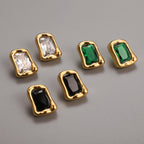 Zircon Earrings Vintage Stainless Steel Jewelry for Women Non-Fading