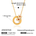 Cubic Zirconia Beaded Stainless Steel Necklace in Gold-Tone featuring cubic zirconia and a gold-tone finish