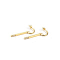 Gold-Plated Brass Pavé Geometric Swing Earrings — front view — jewelry finish and design detail