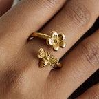 2H Insect Ring Non-Fading Stainless Steel Jewelry for Women