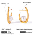 Gold-Plated Stainless Steel Hoop Earrings with Enamel Detail — detail view — jewelry finish and design detail