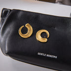 2H Rib C Shaped Earrings Earrings Non-Fading Stainless Steel Jewelry for Women