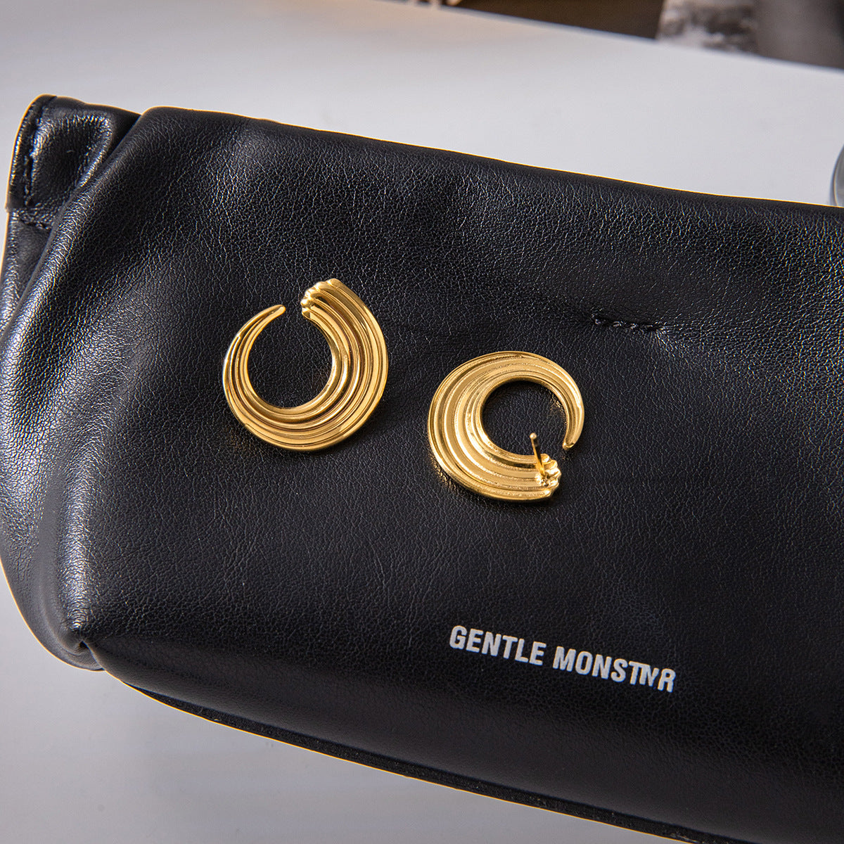 2H Rib C Shaped Earrings Earrings Non-Fading Stainless Steel Jewelry for Women