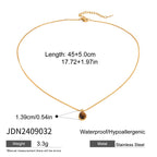 Pearl Necklace Tiger Eye Stone Collarbone Chain Non-Fading Jewelry Stainless Steel Accessories for Women