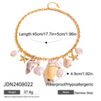 Shell Necklace Beach Vacation Collarbone Chain Stainless Steel Jewelry