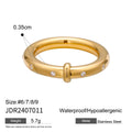 Cubic Zirconia Stainless Steel Ring in Gold-Tone — Everyday Classic with gold-tone stainless steel construction