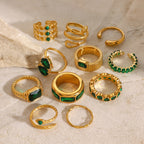 Stainless Steel Heart Zircon Ring rings