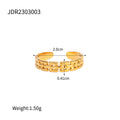 Cubic Zirconia Stainless Steel Ring in Gold-Plated — Minimal Edit — plating detail — jewelry finish and design detail