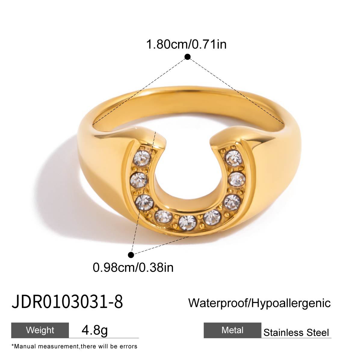 2H Zircon Ring Non-Fading Jewelry rings Ornament Women