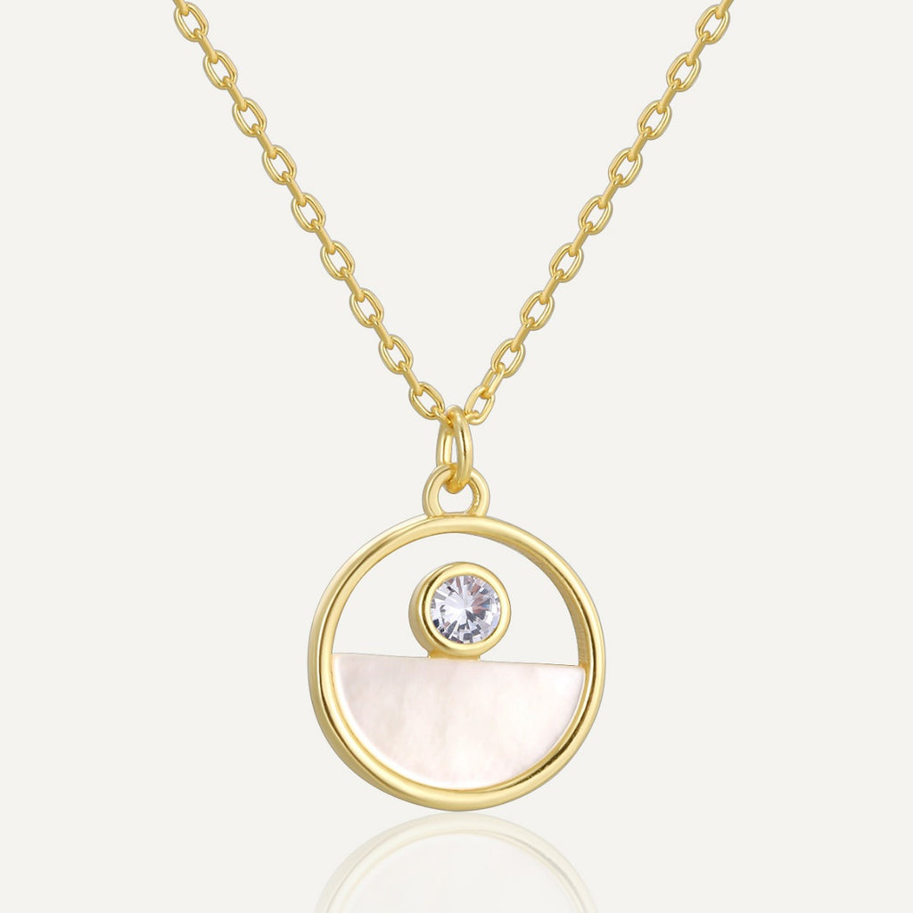 S925 Silver Ruyi Buckle Necklace With Mother Of Pearl