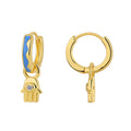 Gold-Plated Brass Evil Eye CZ Earrings with Cubic zirconia Detail with gold-tone brass construction