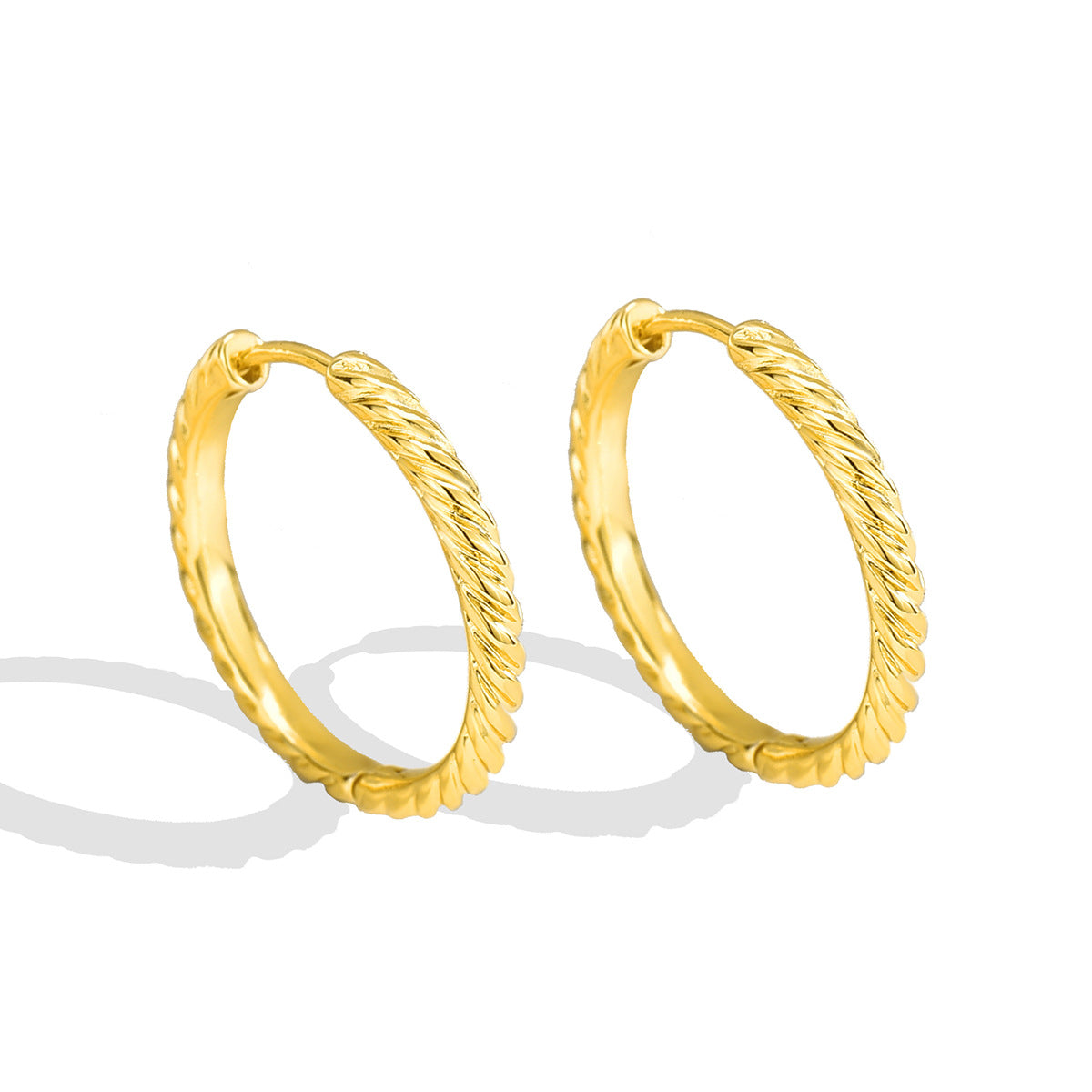 E0049Fashion Minimalist Twisted Braided Earrings for Women Retro gold Small Hoop Earrings