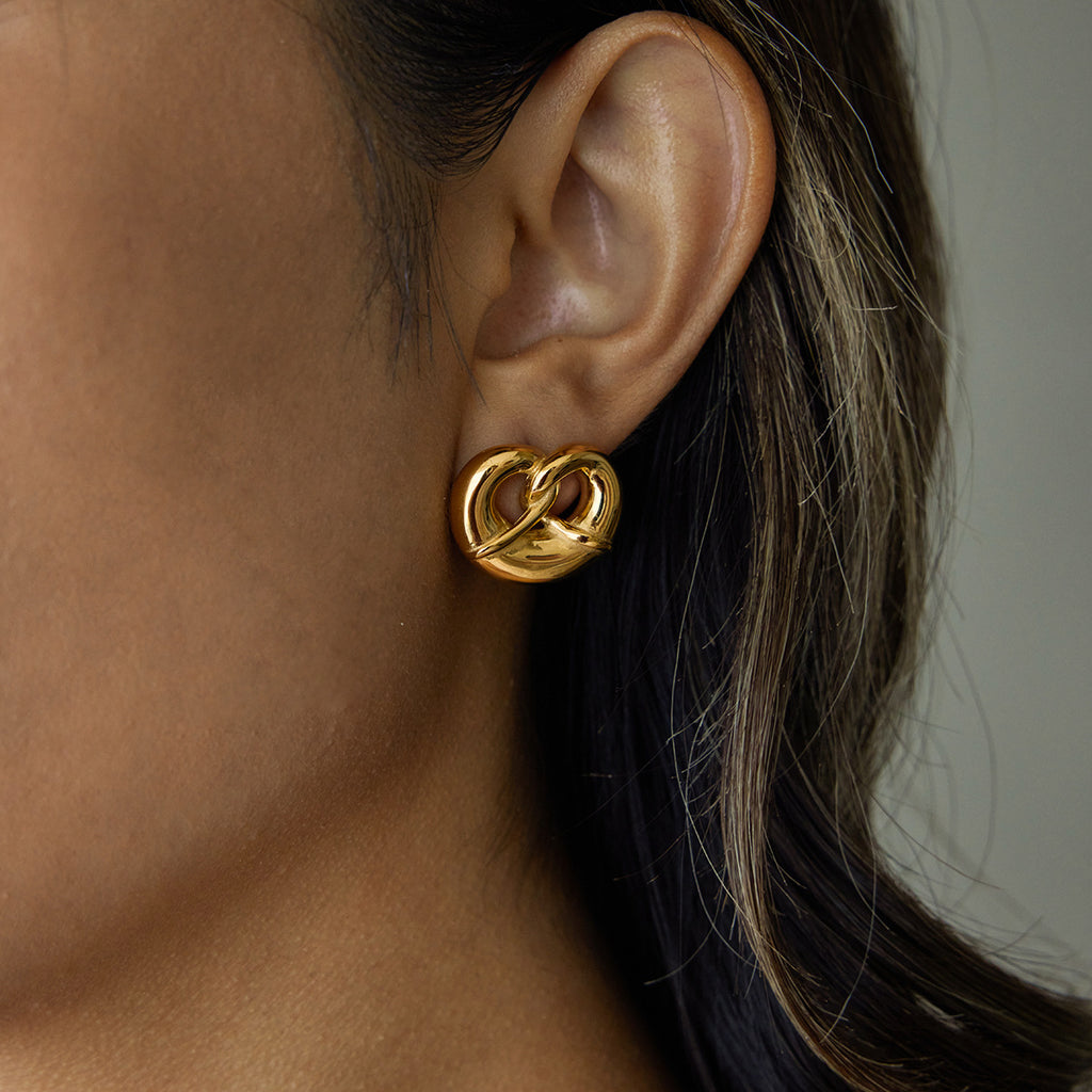 Heart-shaped Earrings Studs Non-fading Ear Jewelry Stainless Steel Accessories for Women