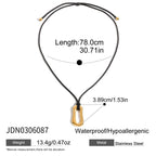 Black Rope Necklace Design Sense Collarbone Chain Non-Fading Stainless Steel Jewelry