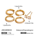 Pearl Stainless Steel Gold-Plated Earrings — design close-up — jewelry finish and design detail
