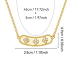 N0304 Nameplate Four-Leaf Clover Copper Necklace for Women New Trendy French Pendant